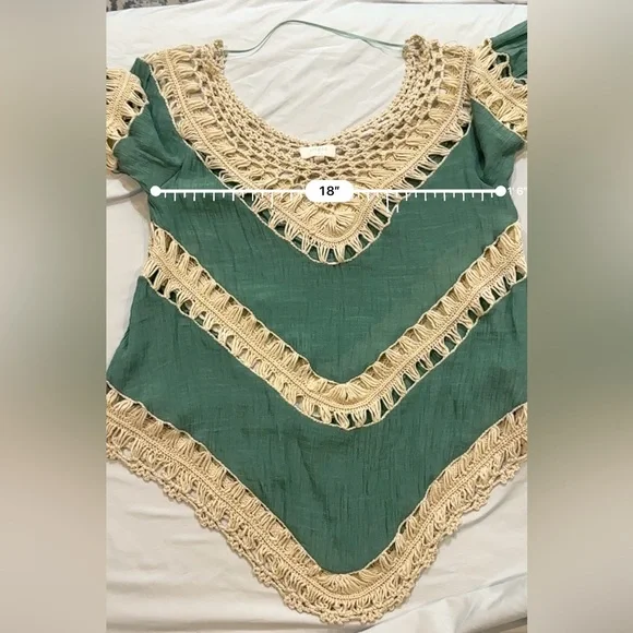 Umgee Green and Cream Long Sleeve Tee - Picture 7 of 9